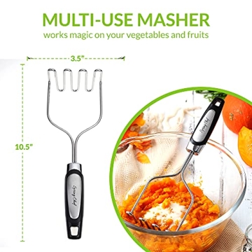 Spring Chef Potato Masher with Peeler - Durable Kitchen Tool