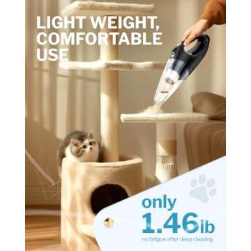 Powools Handheld Vacuum Cordless with 2 Filters, Car Vacuum Cleaner High Power with Fast Charge Tech, Portable Rechargeable Mini Vacuum with Large-Capacity Battery, Orange