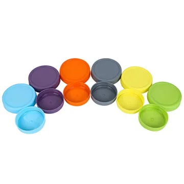 Aozita 12 Pack Colorful Plastic Mason Jar Lids for Storage