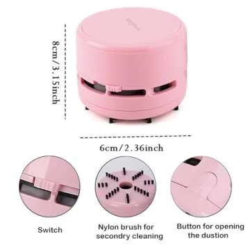 iSuperb Portable Mini Desktop Vacuum Cleaner for Quick Cleanup