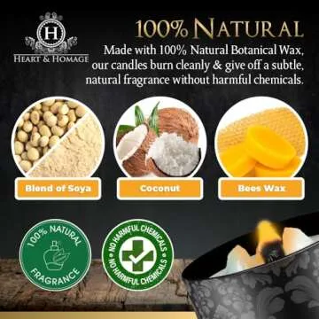 Heart & Homage Natural Scented Meditation Candle with Healing Crystals - Luxurious Wood Wick Candle - Crystal Candle with Premium Gift Packaging, 8.11 oz (Lavender)