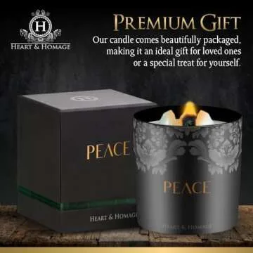 Heart & Homage Natural Scented Meditation Candle with Healing Crystals - Luxurious Wood Wick Candle - Crystal Candle with Premium Gift Packaging, 8.11 oz (Lavender)