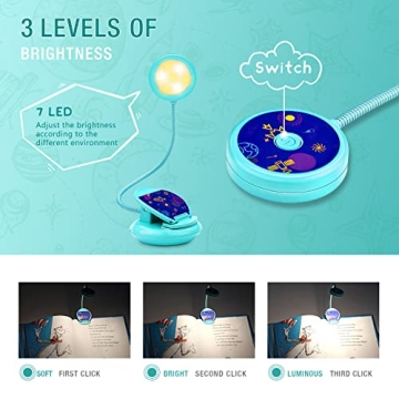 Vekkia Cute Rechargeable Book Light for Kids