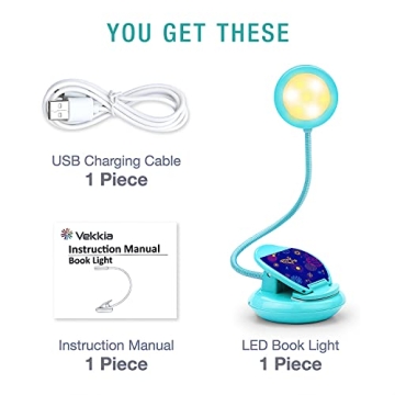 Vekkia Cute Rechargeable Book Light for Kids