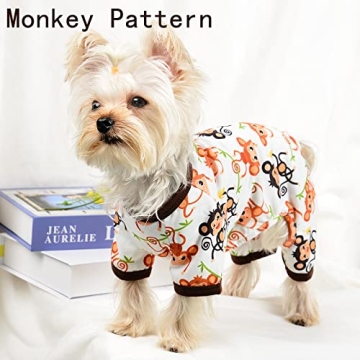 Dog Pajamas for Small Dogs Boy Girl, Dog Clothes Tiny Chihuahua Yorkie Spring Summer Shirt, Cute Puppy Outfit Pjs Jumpsuit Cat Onesie Apparel Pet Clothes