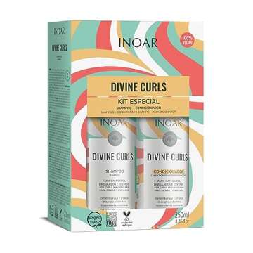 Shampoo and Conditioner - Duo Divine Curls Hair Care Set - Curly Hair Products - 250ml x 2 - Inoar