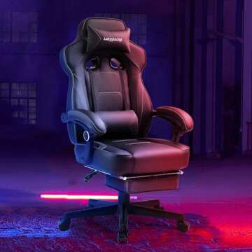 LUCKRACER Gaming Chair, Video Game Chairs Gaming Computer Chair with Footrest 350Lb Heavy Duty Gamin...