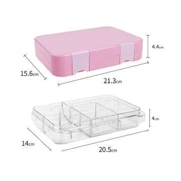Molilito Leakproof Children Lunch Box 4/6 Compartment Food Meal Container Box, Bento Lunch Containers for Adults and Kids, Portable Bento Lunch Box for Picnic, School, Tritan Food-Safe Materials