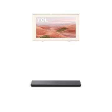 TCL 55-Inch Class QLED 4K Smart NXTFRAME TV with Google TV (55A300W, 2024 Model) S45H S Class 2.0 Channel Sound Bar with Dolby Atmos