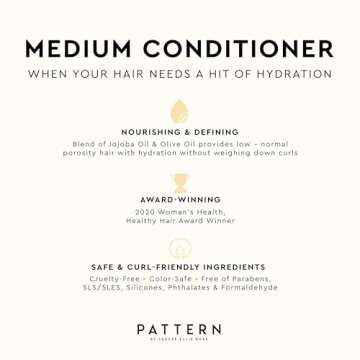PATTERN Beauty by Tracee Ellis Ross Medium Conditioner - Hydration & Slip for Curly Hair 3a-4a, 13 Fl Oz