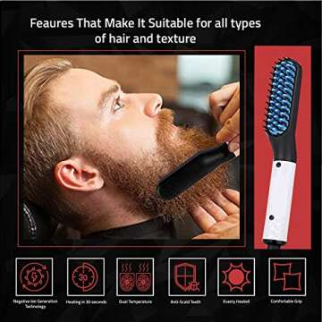 Beard Straightener for Men Multifunctional Hot Comb