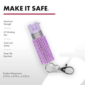 SABRE Jeweled Pepper Spray - Maximum Strength with Practical Design for Personal Safety
