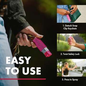 SABRE Jeweled Pepper Spray - Maximum Strength & Stylish Design