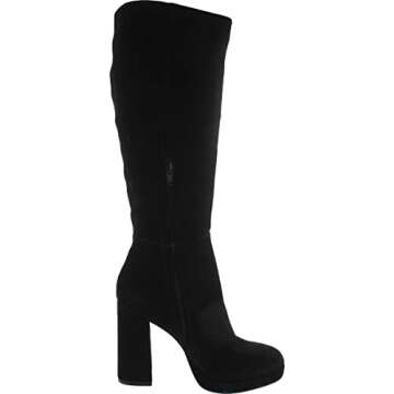Steve Madden Women's Marcello Fashion Boot, Black Suede, 8