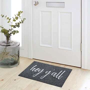 JJUUYOU Funny Welcome Mat for Front Door Hey Y'all Doormat Farmhouse Durable Non Slip Rubber Backing...