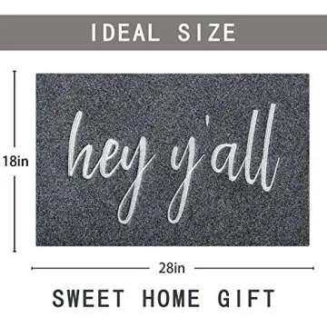 JJUUYOU Funny Welcome Mat for Front Door Hey Y'all Doormat Farmhouse Durable Non Slip Rubber Backing Mat Entry Floor Mat Inside Entrance Switch Mat