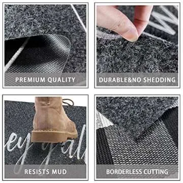 JJUUYOU Funny Welcome Mat for Front Door Hey Y'all Doormat Farmhouse Durable Non Slip Rubber Backing Mat Entry Floor Mat Inside Entrance Switch Mat