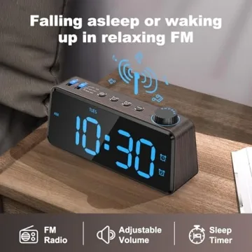 ANJANK Digital Alarm Clock Radio with FM & USB Charging