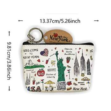 Girls & Women Fashion Cute Classic Elegant New York Souvenir Key Change Holder Pouch Coin Purse (JP-...