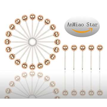AnMiao Star 1/8 Inch Map Tacks - Durable Push Pins in Gold, 100 Count