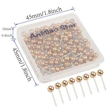 AnMiao Star 100-Count Gold Map Tacks for All Uses