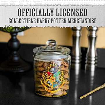 Paladone PP9118HP Harry Potter Hogwarts Glass Cookie Jar - Kitchen Accessory - Official Merchandise, Black
