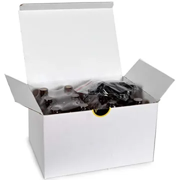 Vivaplex 16 oz Amber Glass Bottles with Lids for Storage