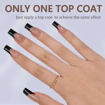 Misssix Black French Gel Nail Tips - 240Pcs Press-on Nails for DIY Nail Art