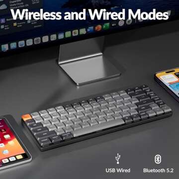 Keychron K3 75% QMK Wireless Mechanical Keyboard, Bluetooth 5.2/Wired Connection Custom Programmable RGB, Hot-Swappable with Low Profile Brown Switch for Mac Windows Linux - Version 3