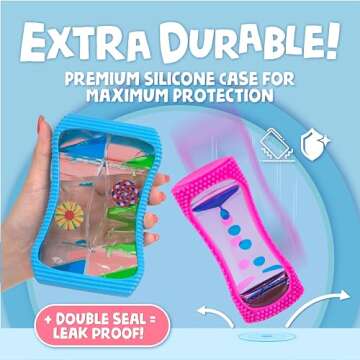 BUNMO Liquid Motion Bubbler Sensory Toy - Calming Fidget Toy for Kids & Adults, Textured Silicone Bubble Timer with Mesmerizing Liquid Flow Sensory Bottles - Large 4 Pack