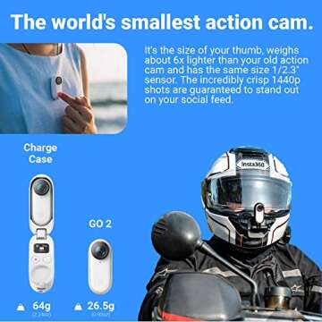 Insta360 GO 2 Mini Action Camera 64GB Bundle with Mount Adapter Compatible with GoPro Mounting Ecosystem (2 Items)
