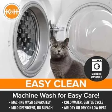 K&H PET PRODUCTS Self-Warming Cat Bed Pad, Self Heating Pad for Outdoor Cat Houses, Warming Mat for Indoor Pet Beds & Furniture, Reversible Blanket, Washable - Small 21 X 17in Oatmeal/Chocolate