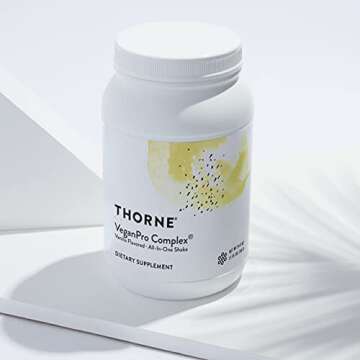 THORNE VeganPro Complex - All-in-One Vegan Protein Powder with Vitamins, Omega-3’s, B12, and Amino Acids - Foundational, Immune and Sports Performance Support - Vanilla Flavor - 24.4 Oz