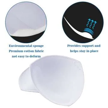 TopBine 3 Pairs Bra Pads Inserts Women's Sports Cups Bra Replacement Insert Bra Padding Inserts for Bikini Swimsuit (3 Color L, C/D)