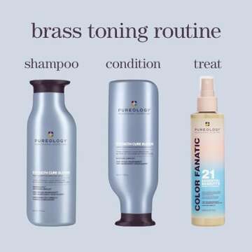 Pureology Strength Cure Blonde Purple Shampoo & Conditioner Bundle | For Blonde & Lightened Color-Treated | Sulfate-Free | Vegan | Updated Packaging | 9 Fl. Oz.