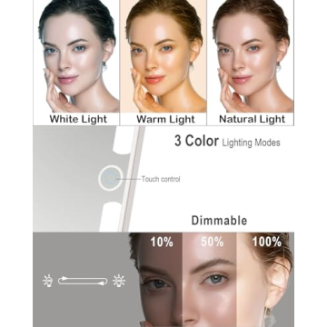 LUKYMIRO 7x9.5" Lighted Travel Mirror - 10X Magnification