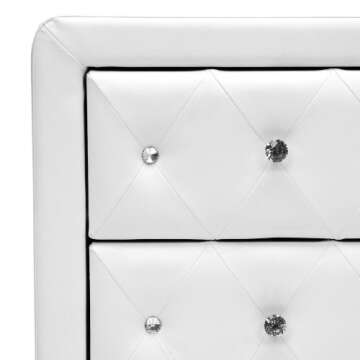 Elegant Upholstered Nightstand with Crystal Accents