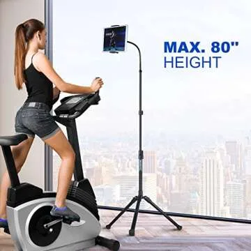 INSTAFOTO iPad Stand Floor, 80'' iPad Tripod Stand with 360° Gooseneck, Tablet Holder for iPad Pro 12.9/11 /9.7, Cell Phone, Tablet Tripod for Video Recording/Live Stream
