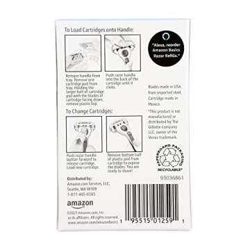Amazon Basics Women's 5-Blade Razor Refills, 6 Count