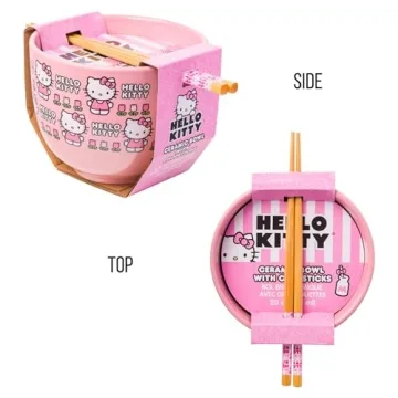 Hello Kitty Ramen Bowl with Chopsticks - Fun and Functional