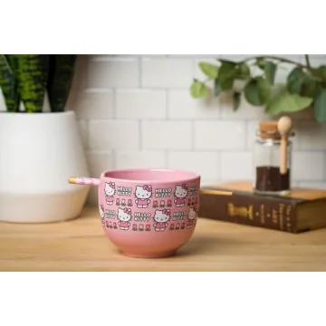 Hello Kitty Ramen Bowl with Chopsticks - Fun and Functional