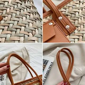 Handwoven QTKJ Summer Beach Bag for Stylish Women