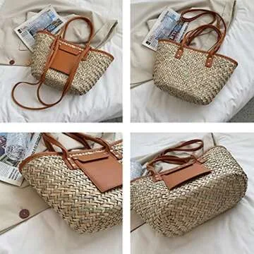 Handwoven QTKJ Summer Beach Bag for Stylish Women
