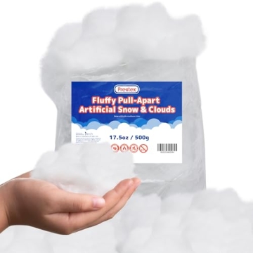 Prextex Pull-Apart Artificial Snow, 500g/17.5oz - Fake Snow Decoration, Clouds for Room Ceiling, Clo...