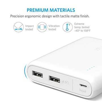 Anker PowerCore 13000mAh, Compact 3-Port Ultra-Portable Phone Charger Power Bank for iPhone 15/15 Plus/15 Pro/15 Pro Max/14/13 Series, iPad, Samsung