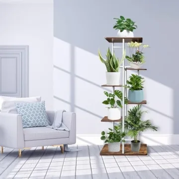 Stylish Metal Plant Stand with Grow Lights for Home and Garden