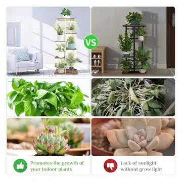 Stylish Metal Plant Stand with Grow Lights for Home and Garden