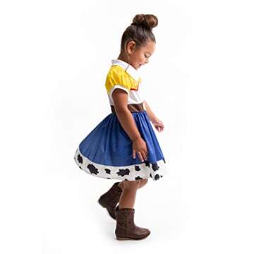 Little Adventures Cowgirl Dress up Costume Small (Medium Age 3-5) - Machine Washable Child Pretend Play and Party Costume with and No Glitter