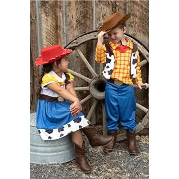 Little Adventures Cowgirl Dress up Costume Small (Medium Age 3-5) - Machine Washable Child Pretend Play and Party Costume with and No Glitter