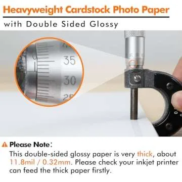 Koala Thick Photo Paper 8.5x11 Inches Heavyweight Double Sided High Glossy 100 Sheets 260gsm only Compatible with Inkjet Printer